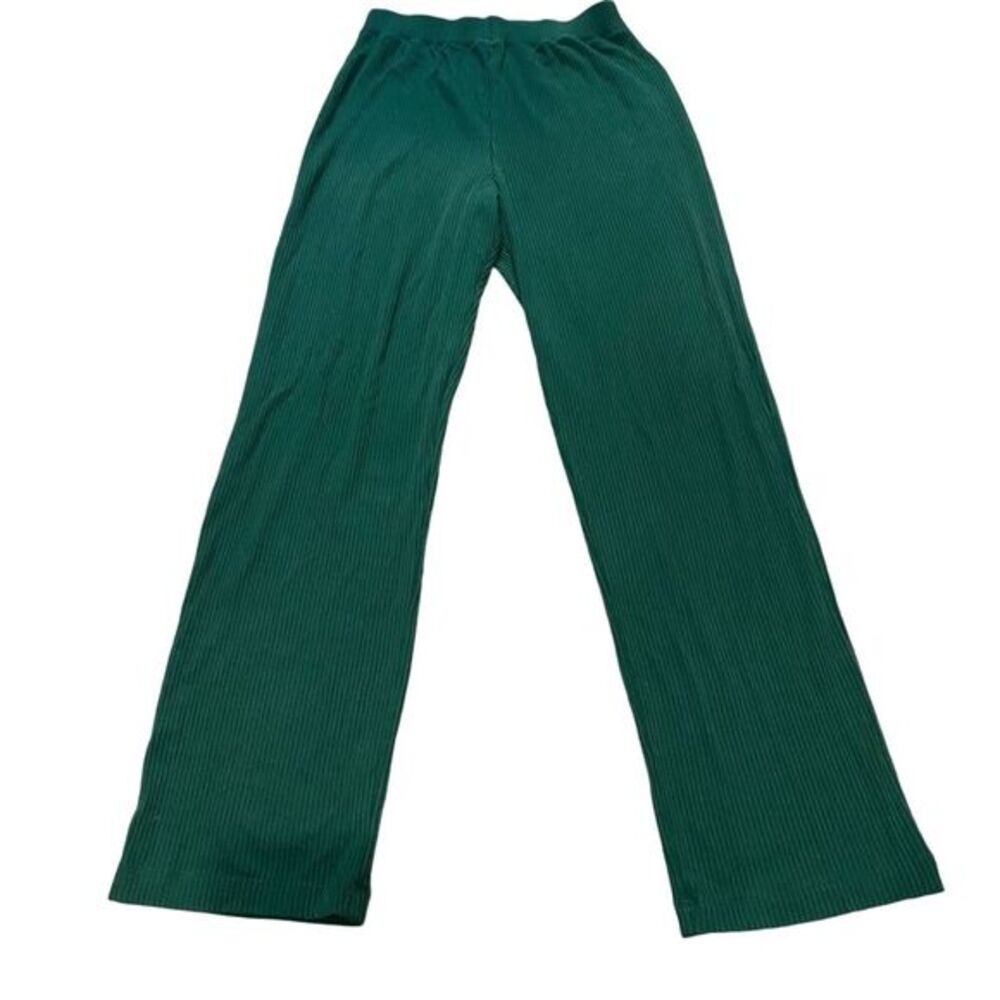 Reformation Women’s S Pull On Wide Leg Pant Ribbed‎ Emerald Green Comfy Lounge